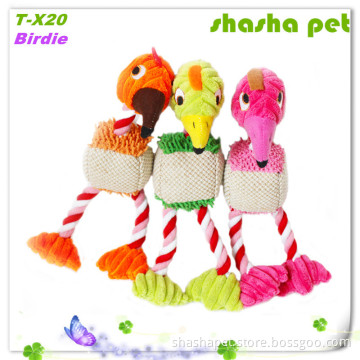Factory wholesale Birdie plush toys with cotton rope dog plush toy pet plush toy